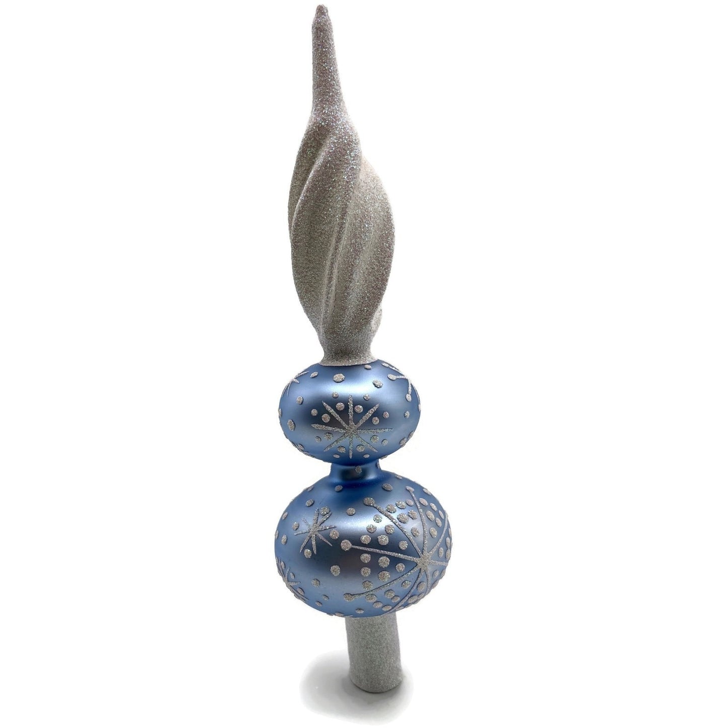 Patricia Breen Miniature Blizzard Finial Light Blue Matte Christmas Tree Topper