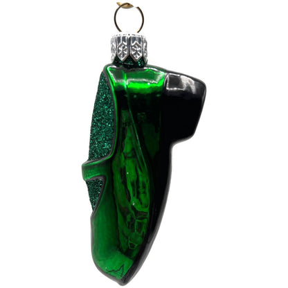 Patricia Breen Little Ones Shoe Green Silver Buckle Christmas Tree Ornament NM