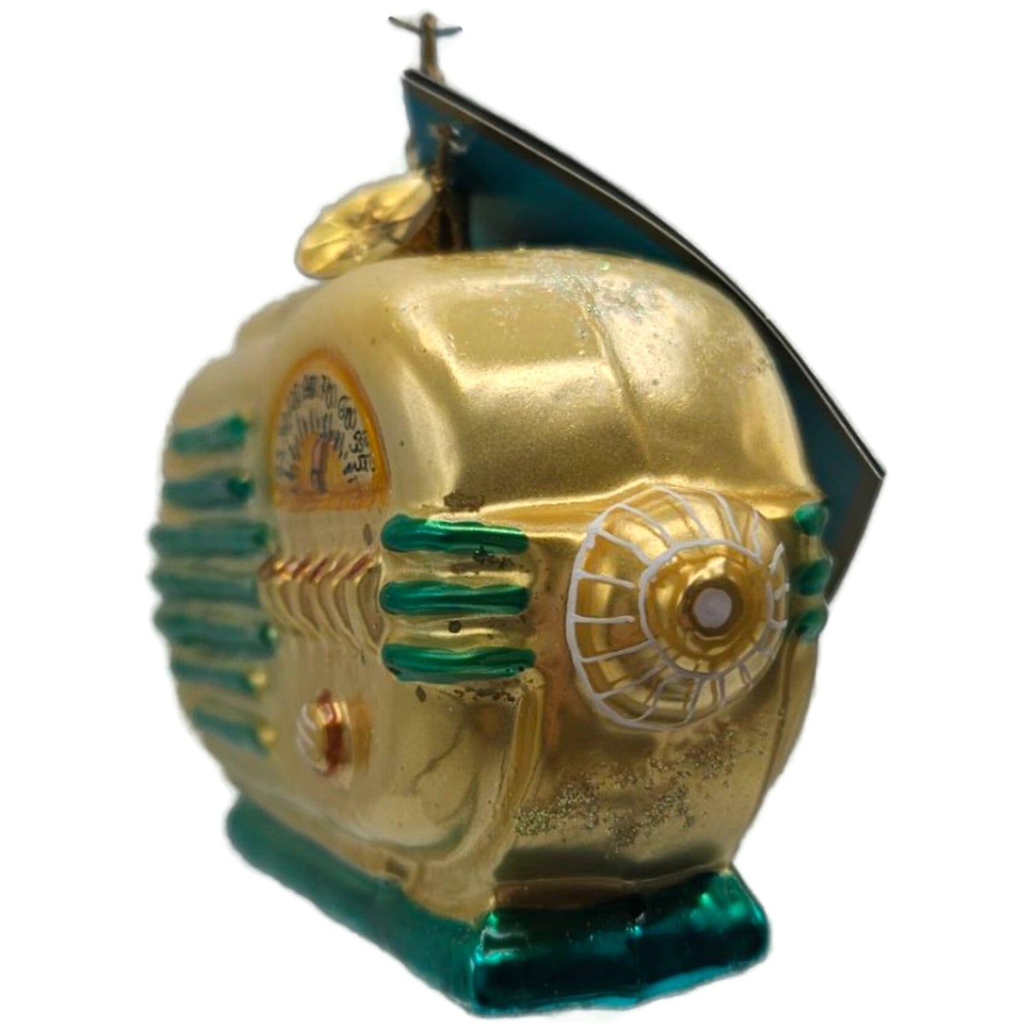 Christopher Radko Memory Waves Gold Vintage Radio Christmas Ornament Rare