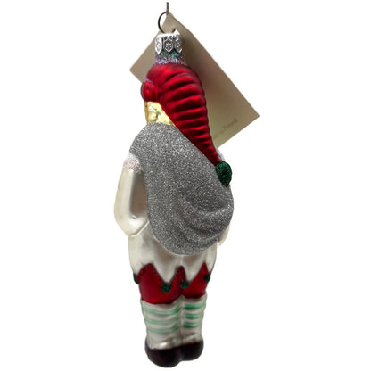 Patricia Breen Jack Frost Red Green Scarf Silver Winter Christmas Ornament 9628