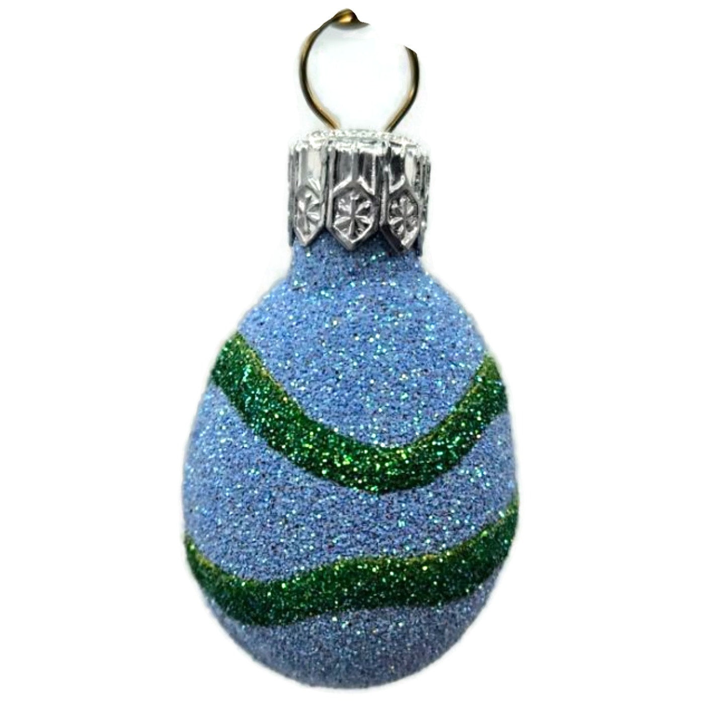 Patricia Breen Miniature Egg Snake Blue Easter Spring Glittered Ornament 2363