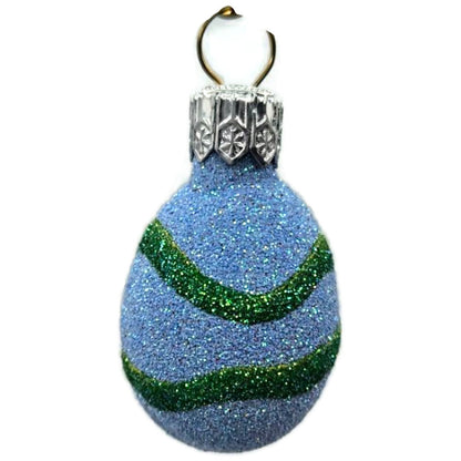 Patricia Breen Miniature Egg Snake Blue Easter Spring Glittered Ornament 2363