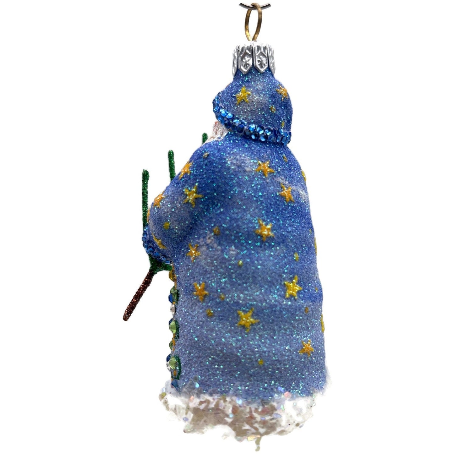 Patricia Breen Santa For Eric Blue Yellow Star Christmas Tree Ornament Milaegers