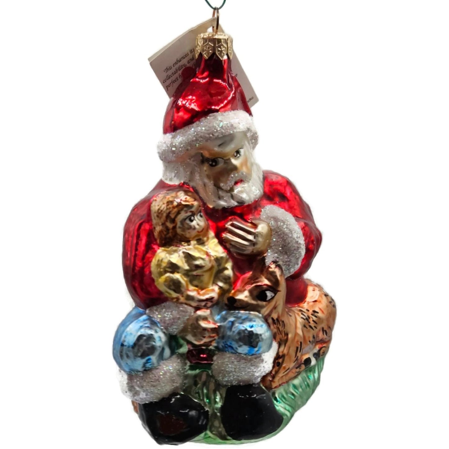 Christopher Radko Story Time Santa Claus Reindeer Christmas Ornament 95-0220