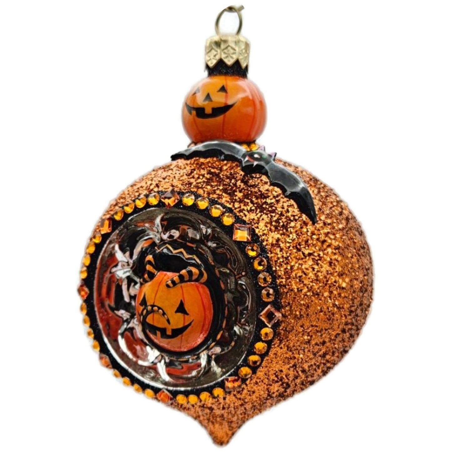 Patricia Breen Anniversary Reflector Jack-o-Lantern Chameleon Halloween Ornament
