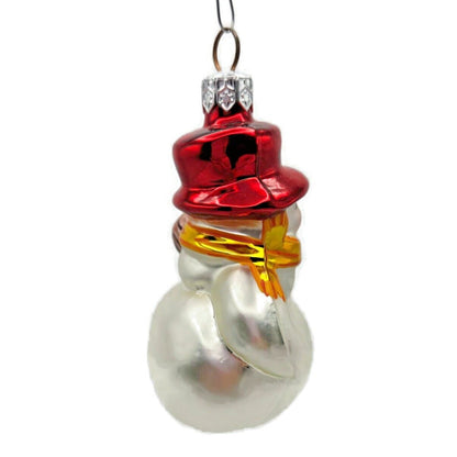 Christopher Radko Littlest Snowman Red Hat Glass Christmas Ornament 92-067-0
