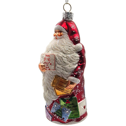 Patricia Breen Dear Santa Claus Red Snowflakes Letters Christmas Tree Ornament