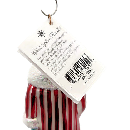 Christopher Radko Mini Russian Striped Santa Claus Christmas Ornament 98-170-0