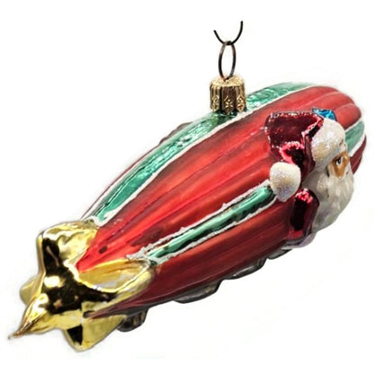 Christopher Radko Zippedee Zeppelin Blimp Santa Claus Christmas Tree Ornament