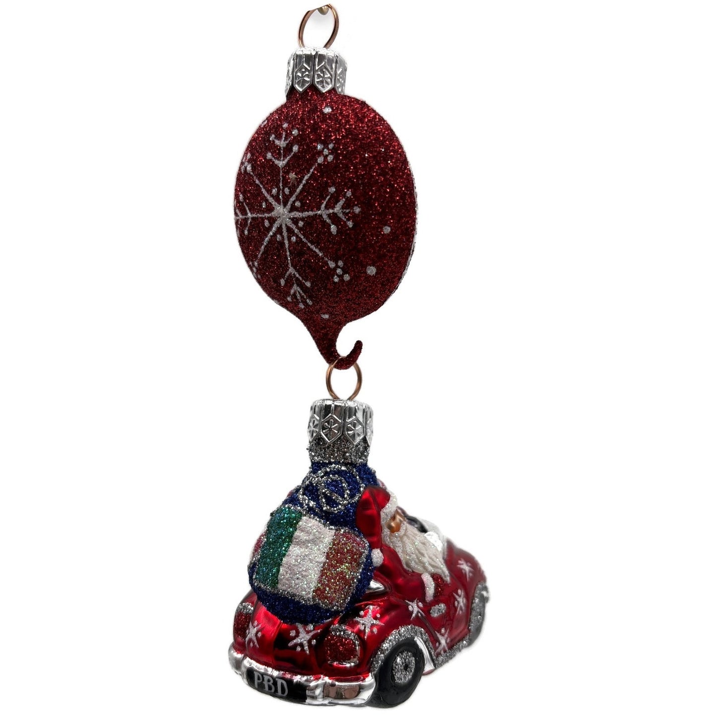 Patricia Breen Knightsbridge Santa Red Snowflakes Flags Christmas Tree Ornament