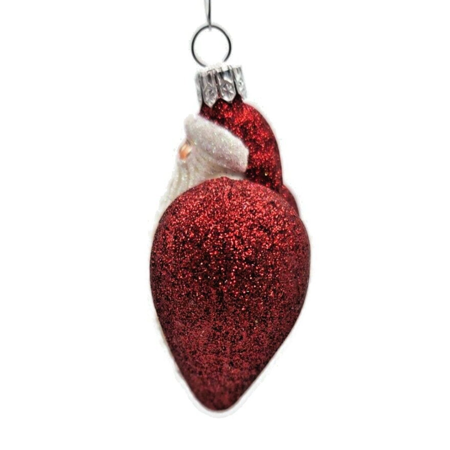 Ornament Patricia Breen Santa du Coeur Red Valentines Heart Glittered Holiday