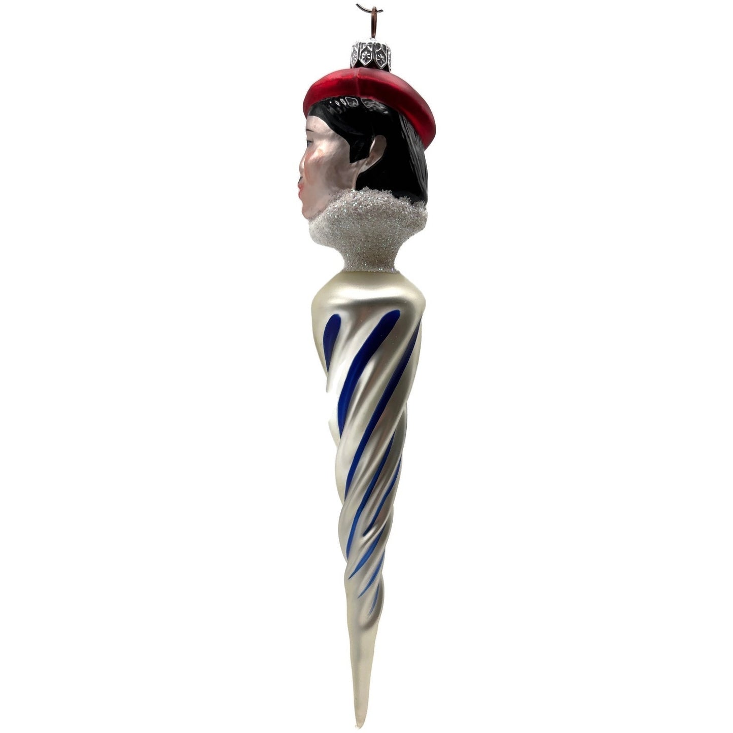 Patricia Breen French Twist Pearl Blue Stripes Red Christmas Tree Ornament 9552