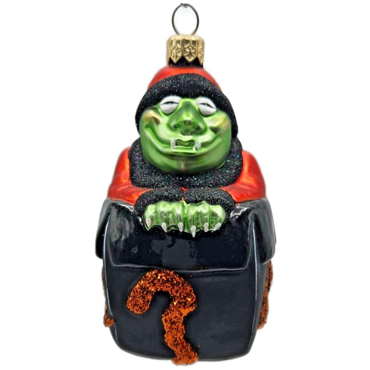 Patricia Breen MMMonster Present Black Orange Halloween Christmas Tree Ornament
