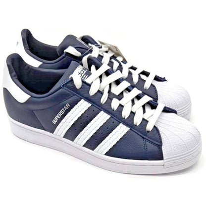 Adidas Superstar Navy Blue Stripe Leather Shoes Unisex Size 8 Shell Toe FY5864