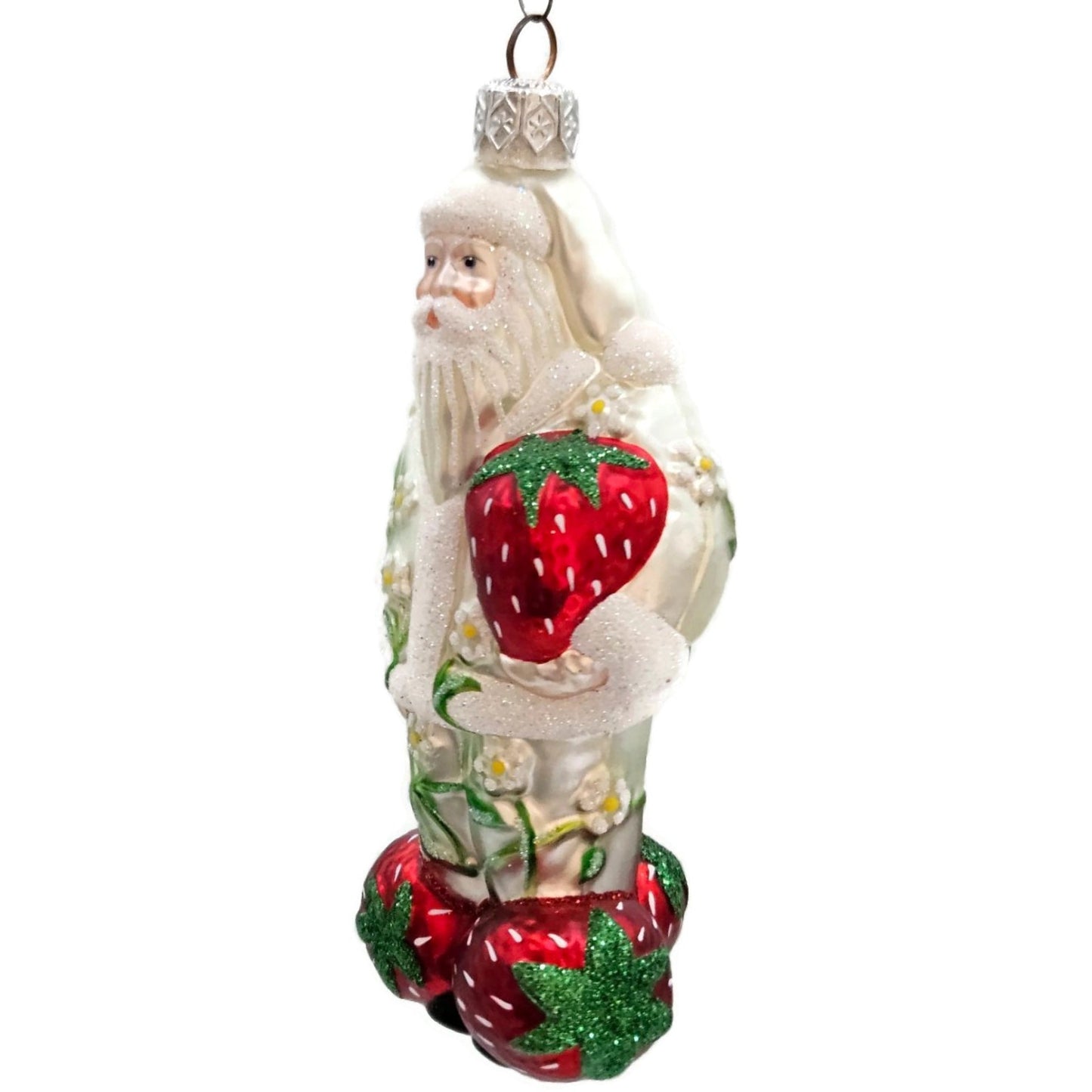 Patricia Breen Strawberry Santa Claus Flowers Spring Fruit Christmas Ornament