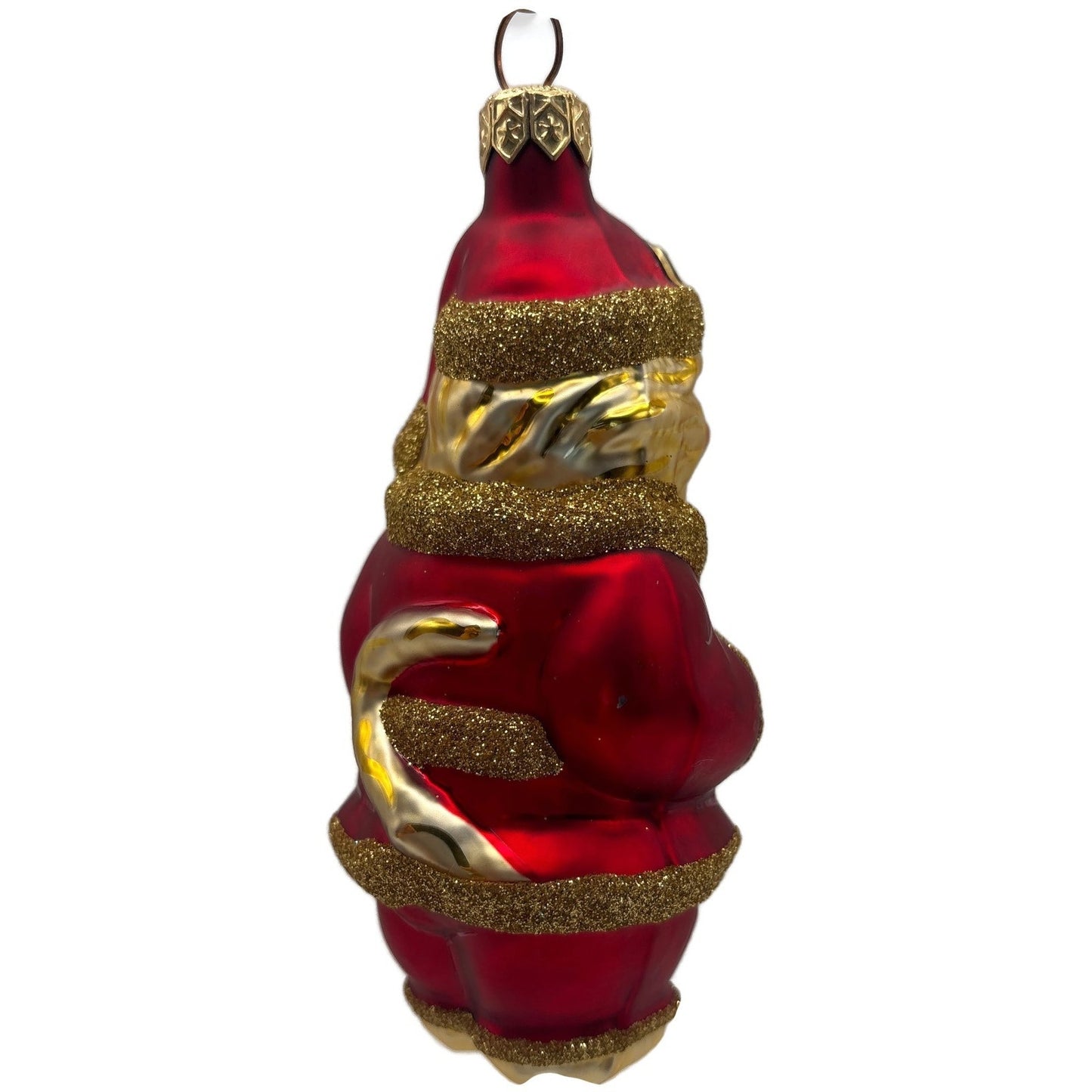 Patricia Breen Santa Paws Red Gold Trim Cat Animal Christmas Tree Ornament