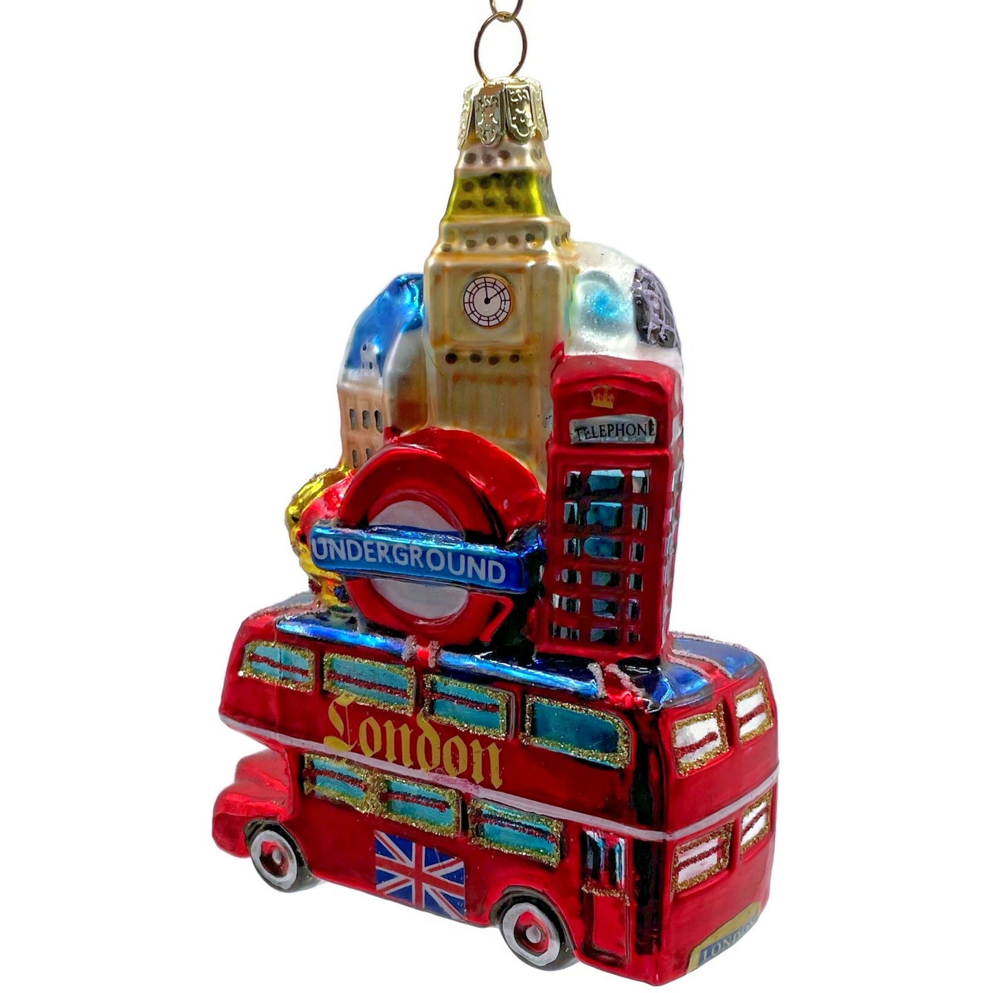 Ornament London England Thames Double Decker Bus Travel Christmas Tree Decor