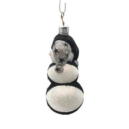 Patricia Breen Harlequin Snowman Black Silver Moons Christmas Tree Ornament