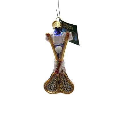 Old World Christmas Lacrosse Set Game Blown Glass Christmas Tree Ornament OWC