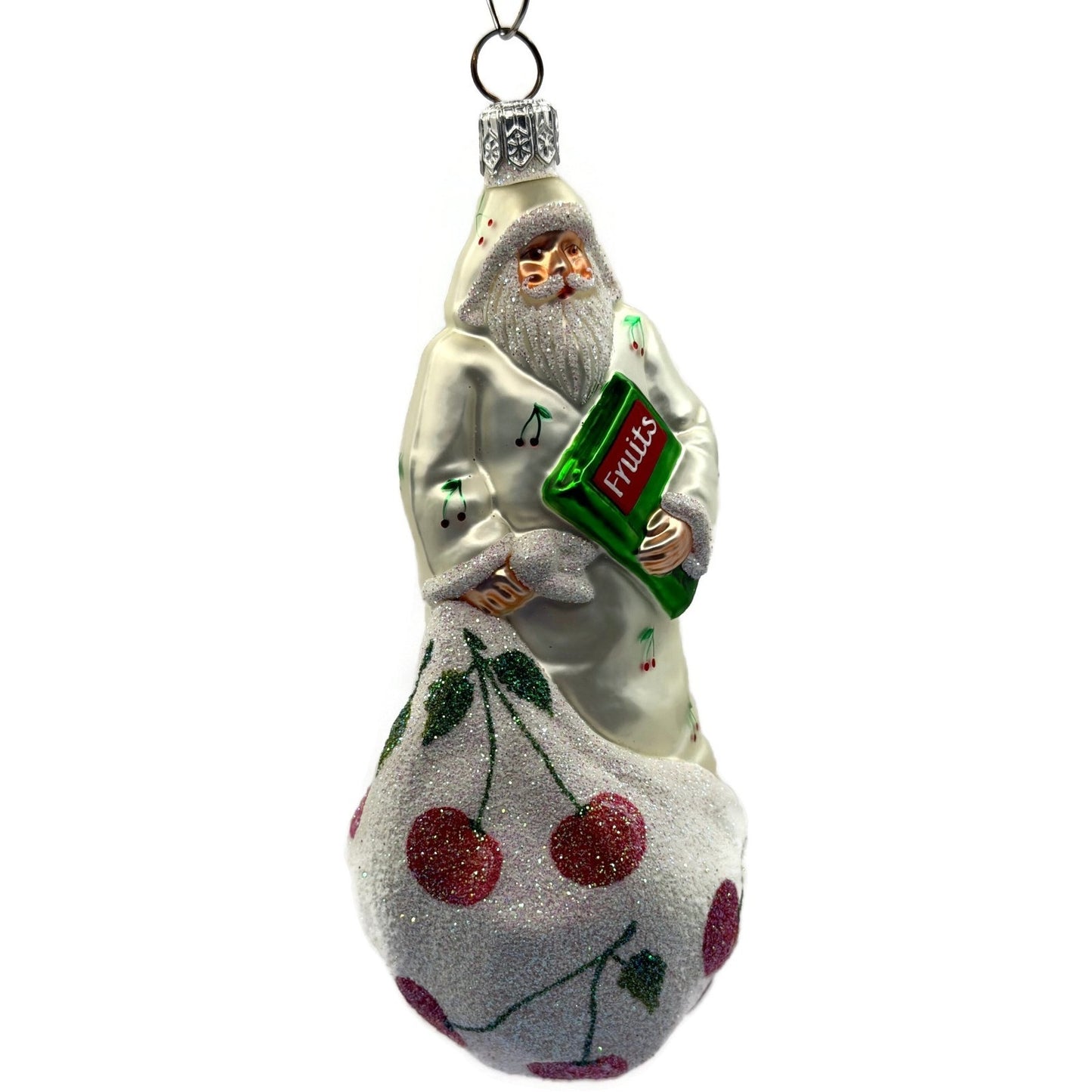 Patricia Breen Kris Kringle Market Day Cherries Santa Christmas Ornament 2197
