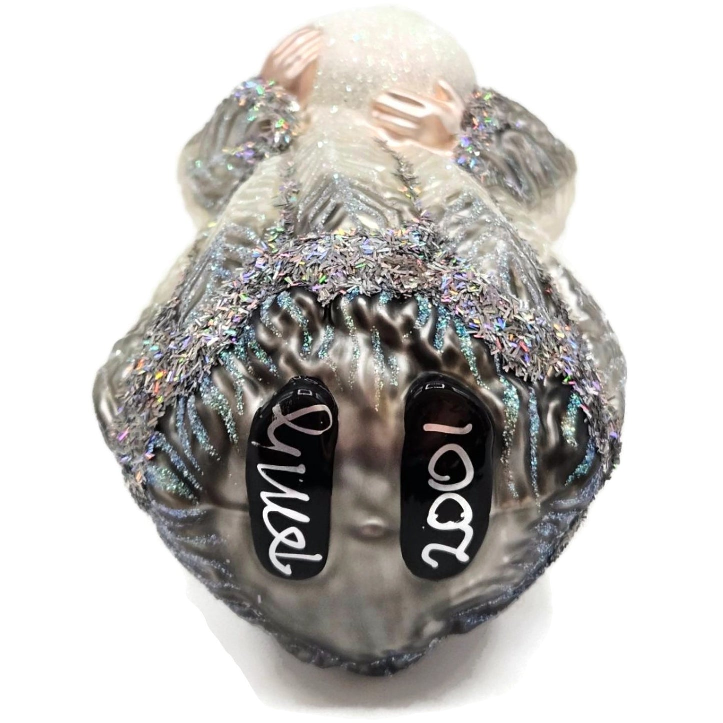 Patricia Breen Plumed Santa Claus Platinum Peacock Christmas Tree Ornament