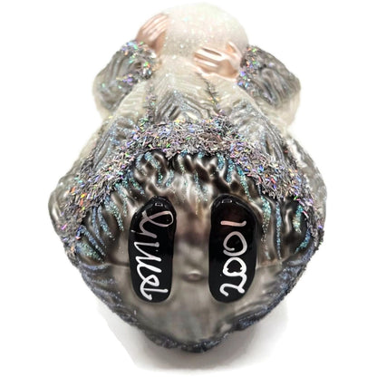 Patricia Breen Plumed Santa Claus Platinum Peacock Christmas Tree Ornament