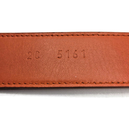 Prada Orange Leather Belt 36 Inch / 90 cm Silver Buckle Made in Italy 2C5161