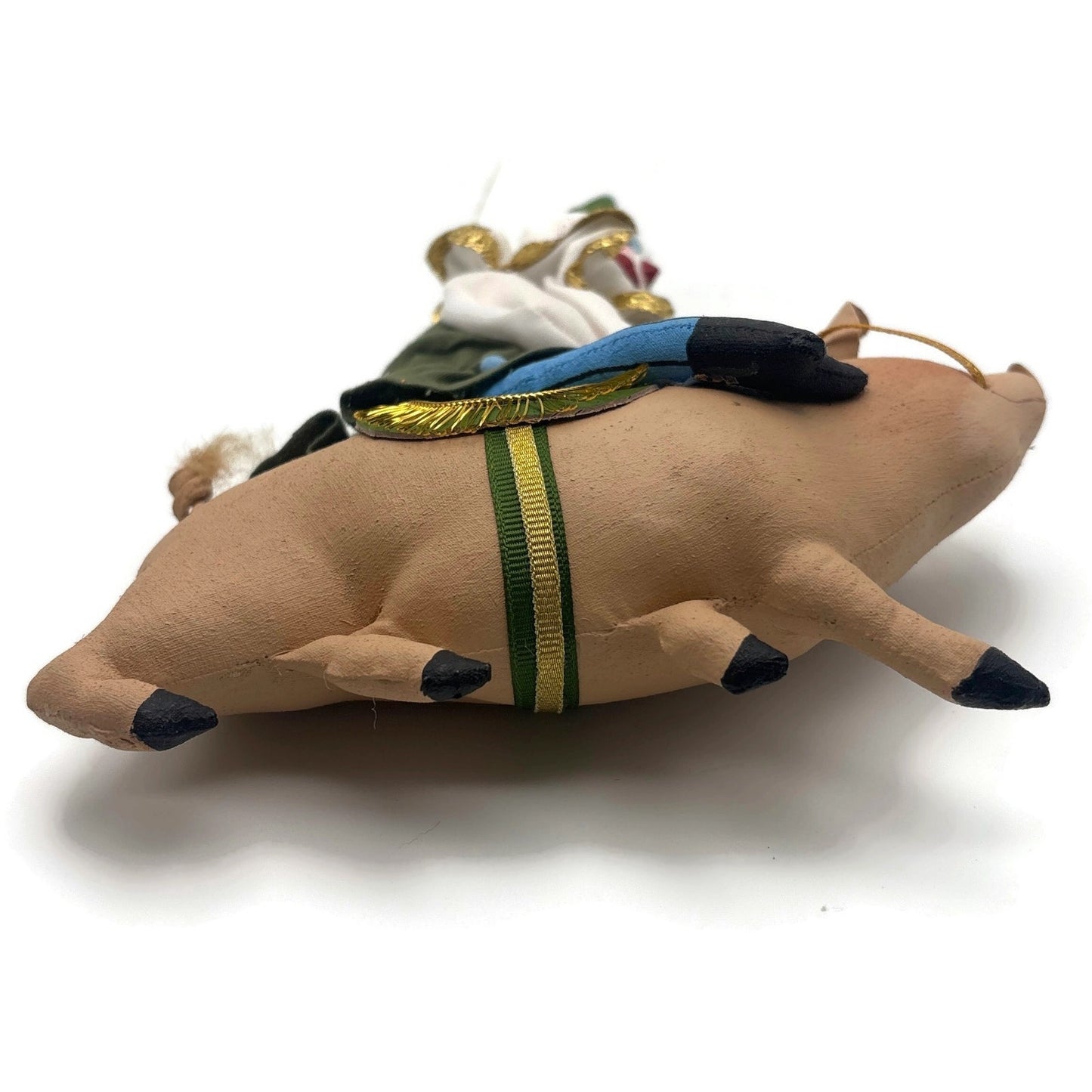 Gladys Boalt Circus Clown On Pig Fabric Handmade Christmas Ornament Signed