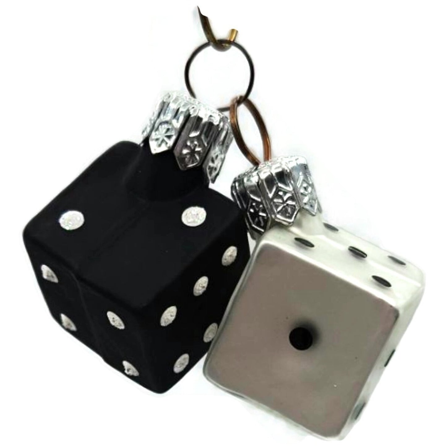 Patricia Breen Dice Black Pearl Matte 2 Part Mini Christmas Tree Ornament CATZ
