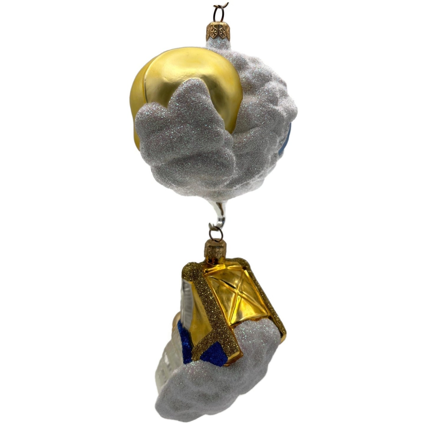 Patricia Breen Sweet Dreams Pearl Bed Gold Bear Blue Blanket Christmas Ornament