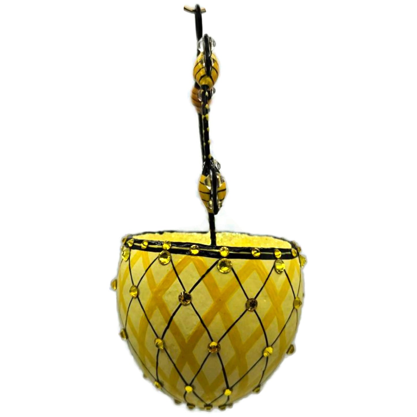 Patricia Breen Spring Basket Bees Yellow Insects Jeweled Holiday Ornament 3306