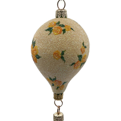 Patricia Breen Into the Blue Santa Claus Yellow Roses Spring Christmas Ornament