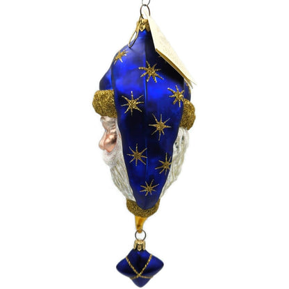 Patricia Breen Goodnight Santa Blue Glittered Stars Christmas Tree Ornament