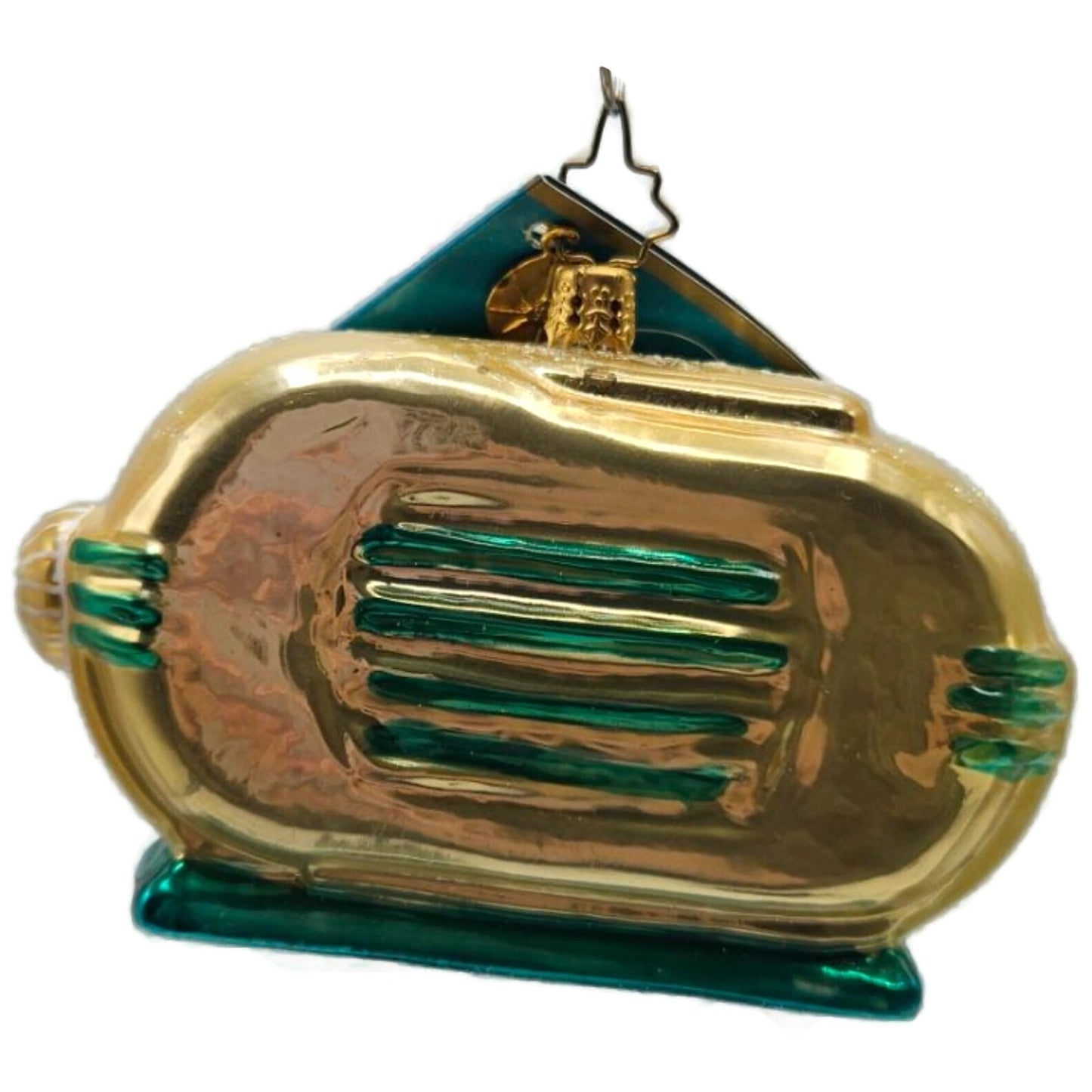Christopher Radko Memory Waves Gold Vintage Radio Christmas Ornament Rare
