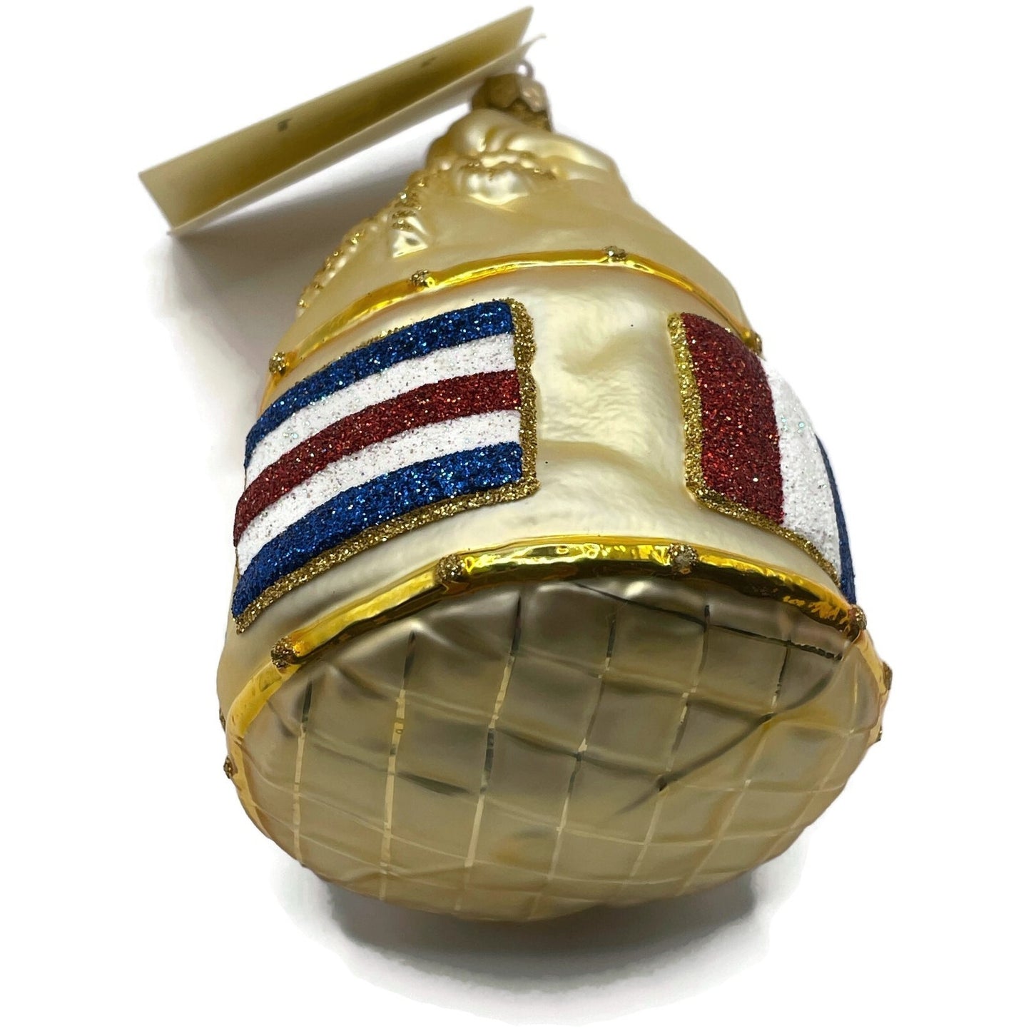 Patricia Breen Santas Duffel Bag Gold Flags Christmas Tree Decor Ornament