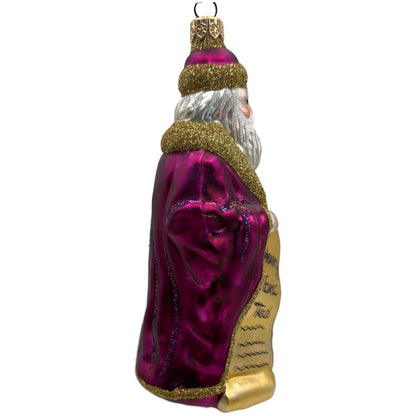 Patricia Breen Making His List Fuchsia Santa Claus Christmas Tree Ornament