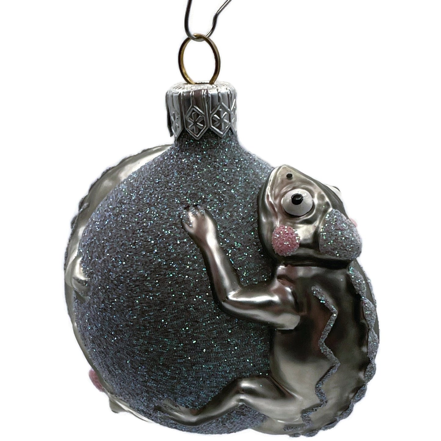 Patricia Breen Once Again For James Platinum Chameleon Christmas Tree Ornament