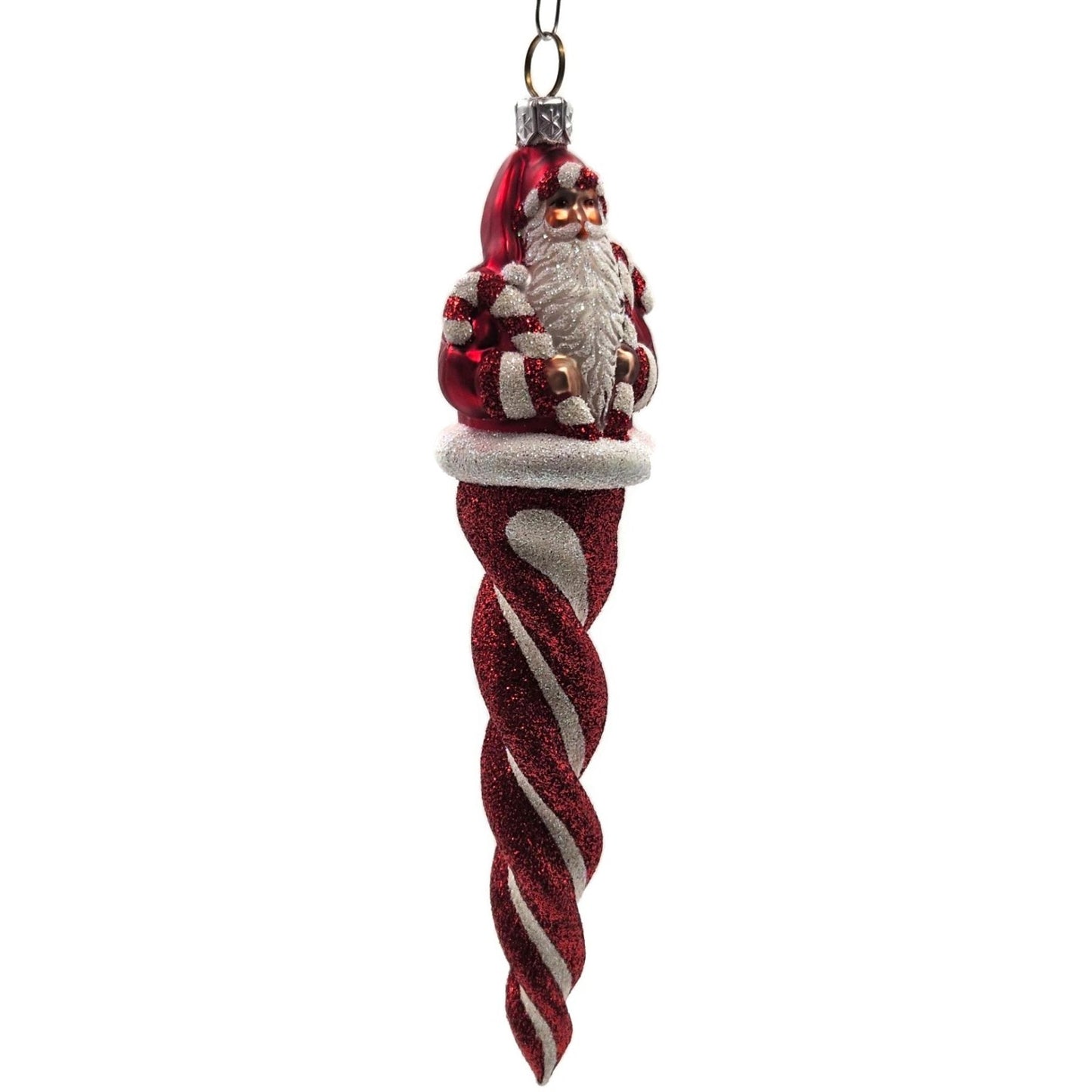 Patricia Breen Santa Sopel Red White Candy Cane Spiral Christmas Tree Ornament