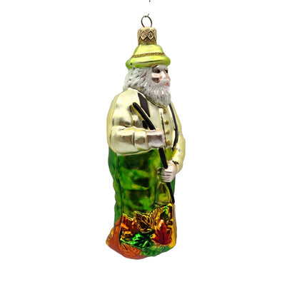 Patricia Breen Autumn Santa Claus Matte Fall Leaves Christmas Tree Ornament