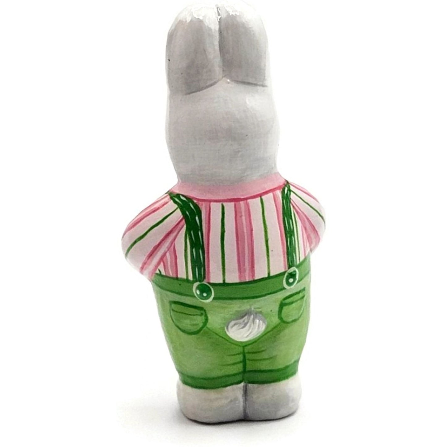 Patricia Breen Miniature Sculpture Bunny Boy Suspender Easter Christmas Ornament