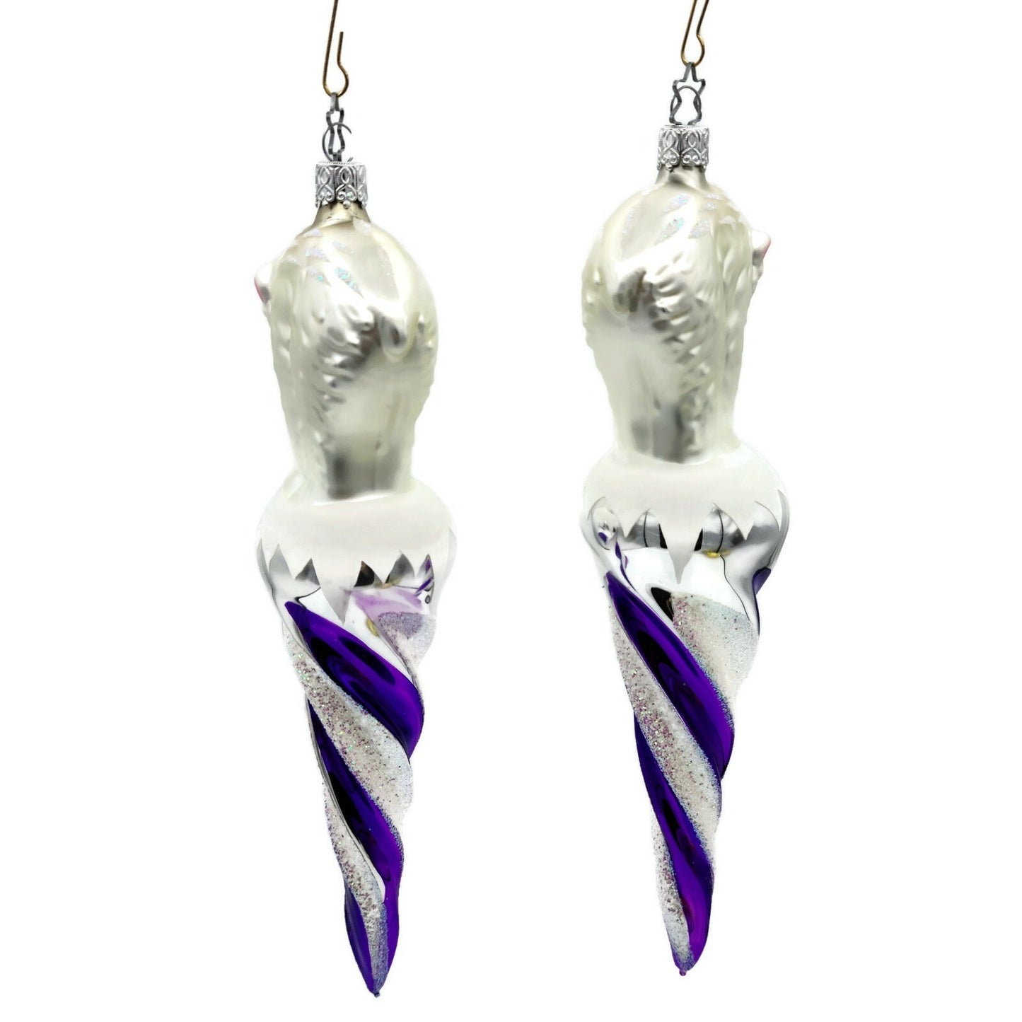 Inge Glass Ornament Polar Bear Icicle Old World Christmas Purple CATZ Exclusive