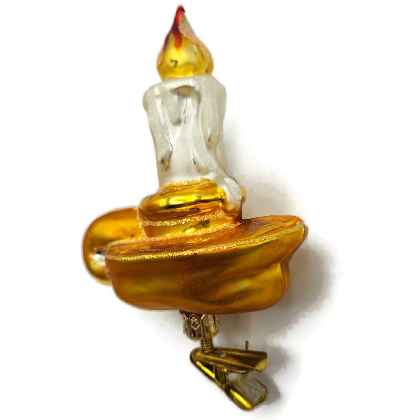 Christopher Radko Jack's Candlestick Gold Clip On Christmas Ornament 99-153-0