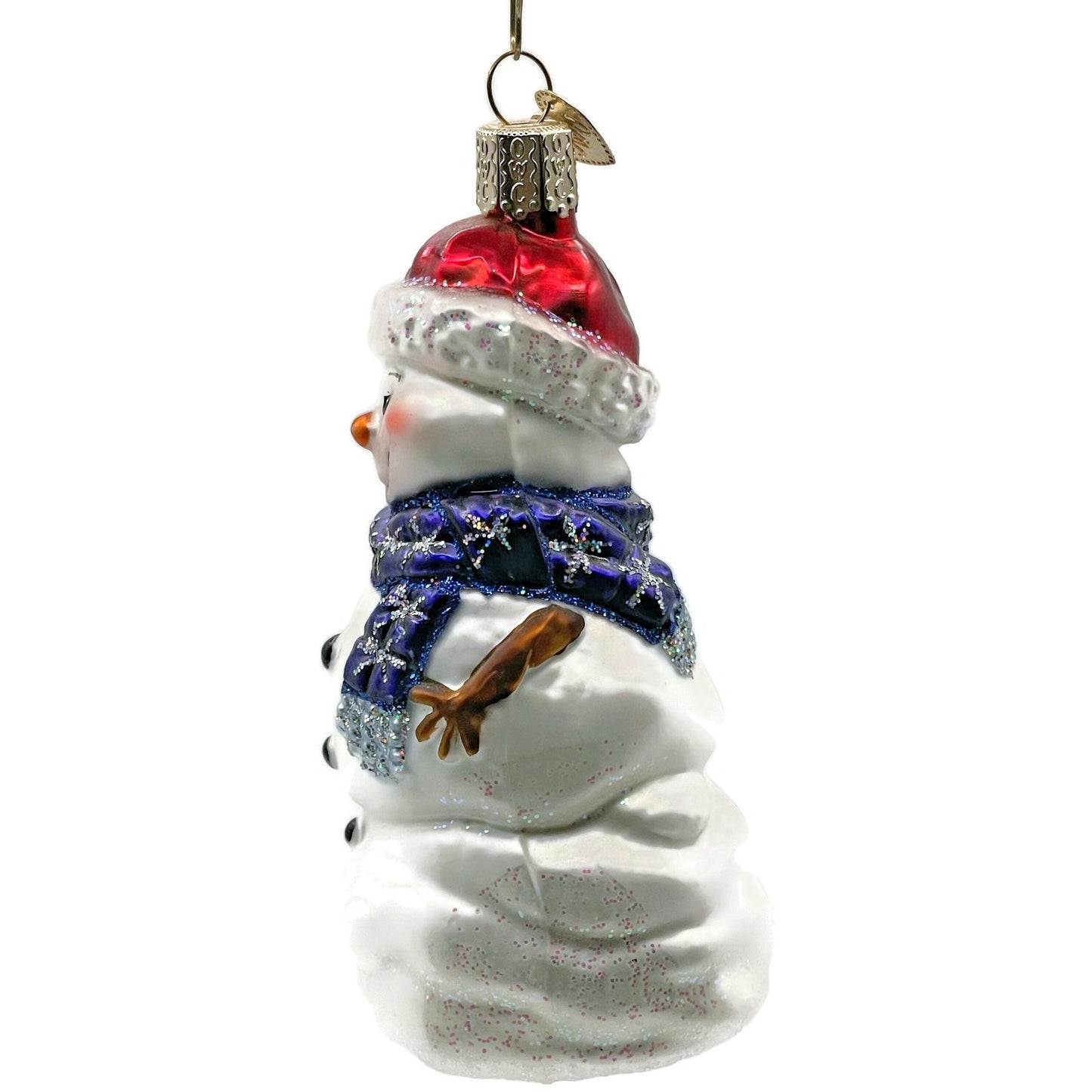 Happy Snowman Red Hat Blue Scarf Winter Old World Christmas Tree Ornament OWC