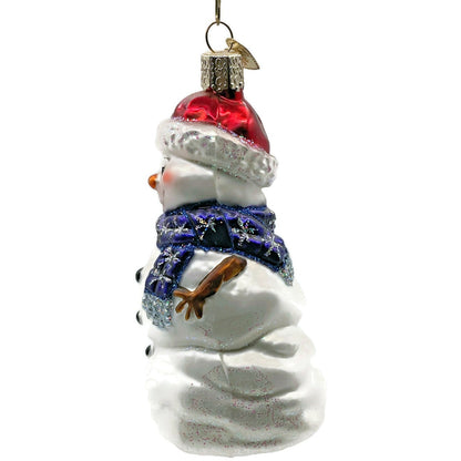 Happy Snowman Red Hat Blue Scarf Winter Old World Christmas Tree Ornament OWC