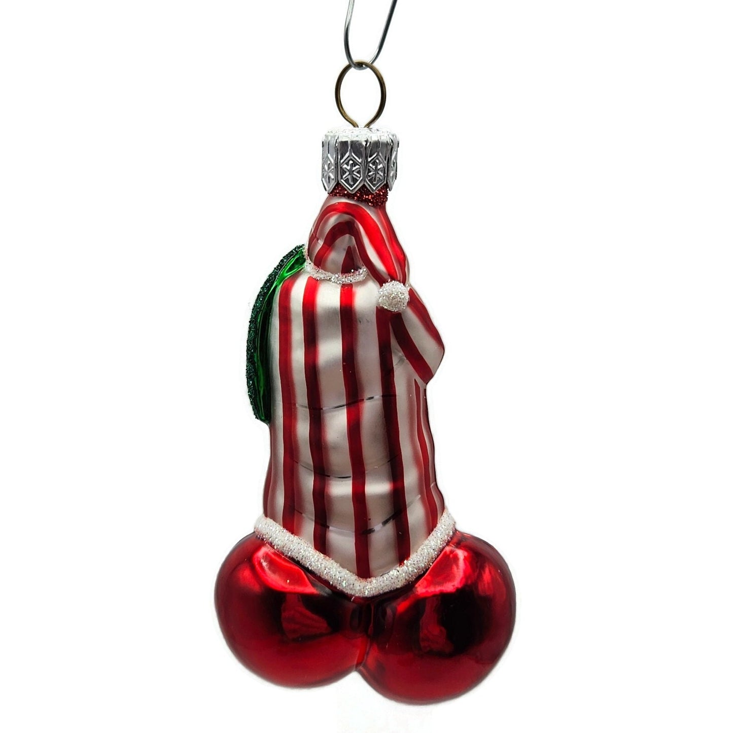 Patricia Breen Cerise Santa Claus Striped Cherry Fruit Christmas Tree Ornament