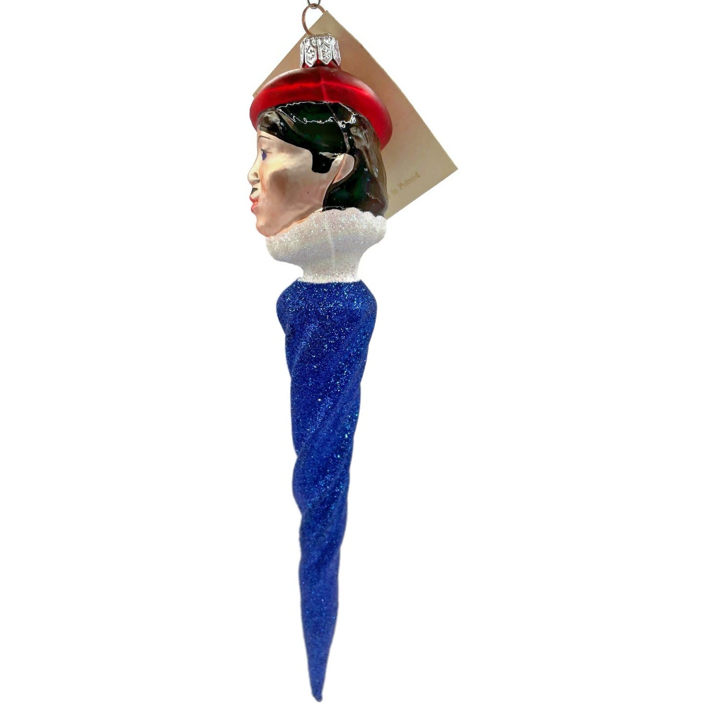 Patricia Breen French Twist Blue Glittered Icicle Red Hat Christmas Ornament