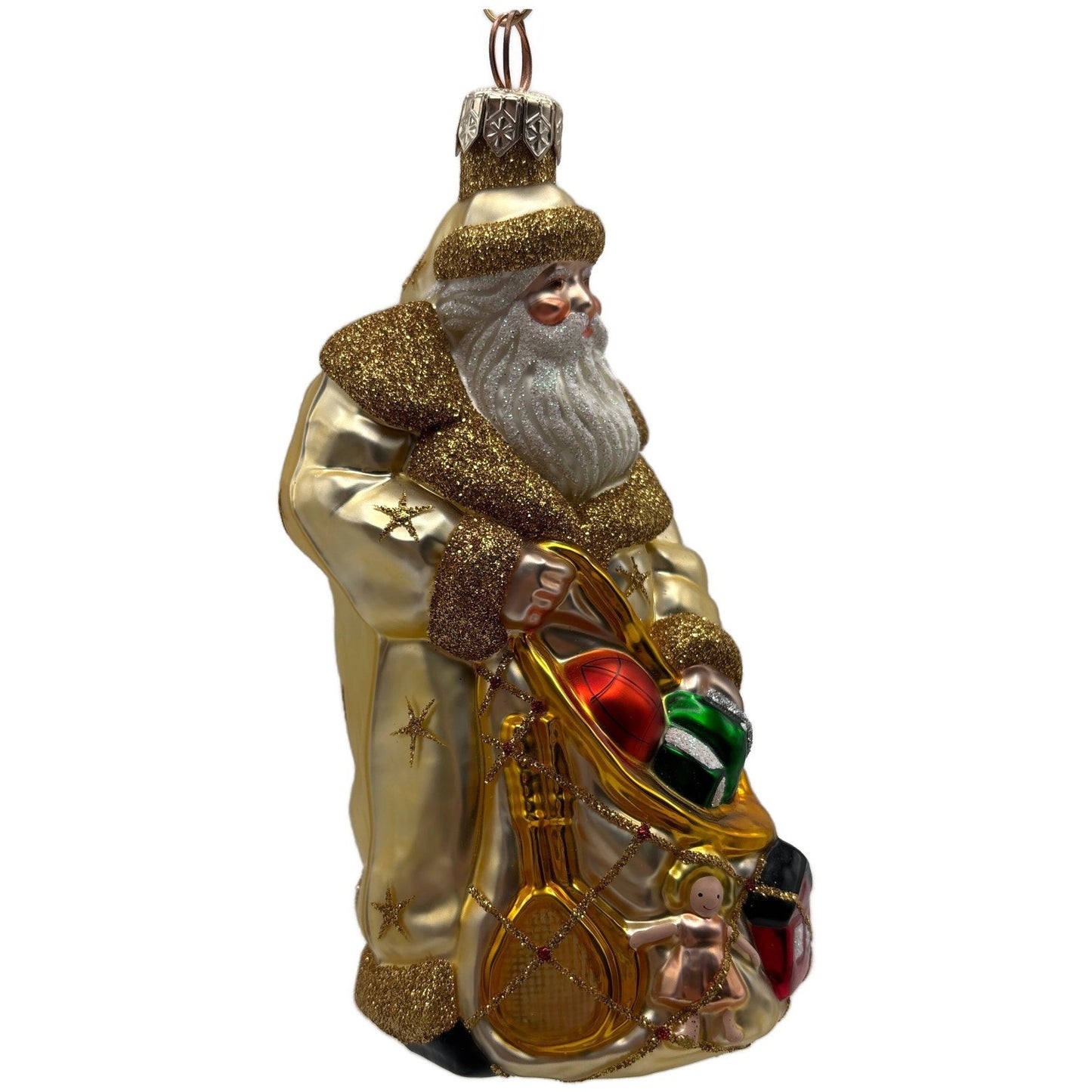 Patricia Breen Presents Gold Stars Santa Claus Gifts Toys Christmas Ornament