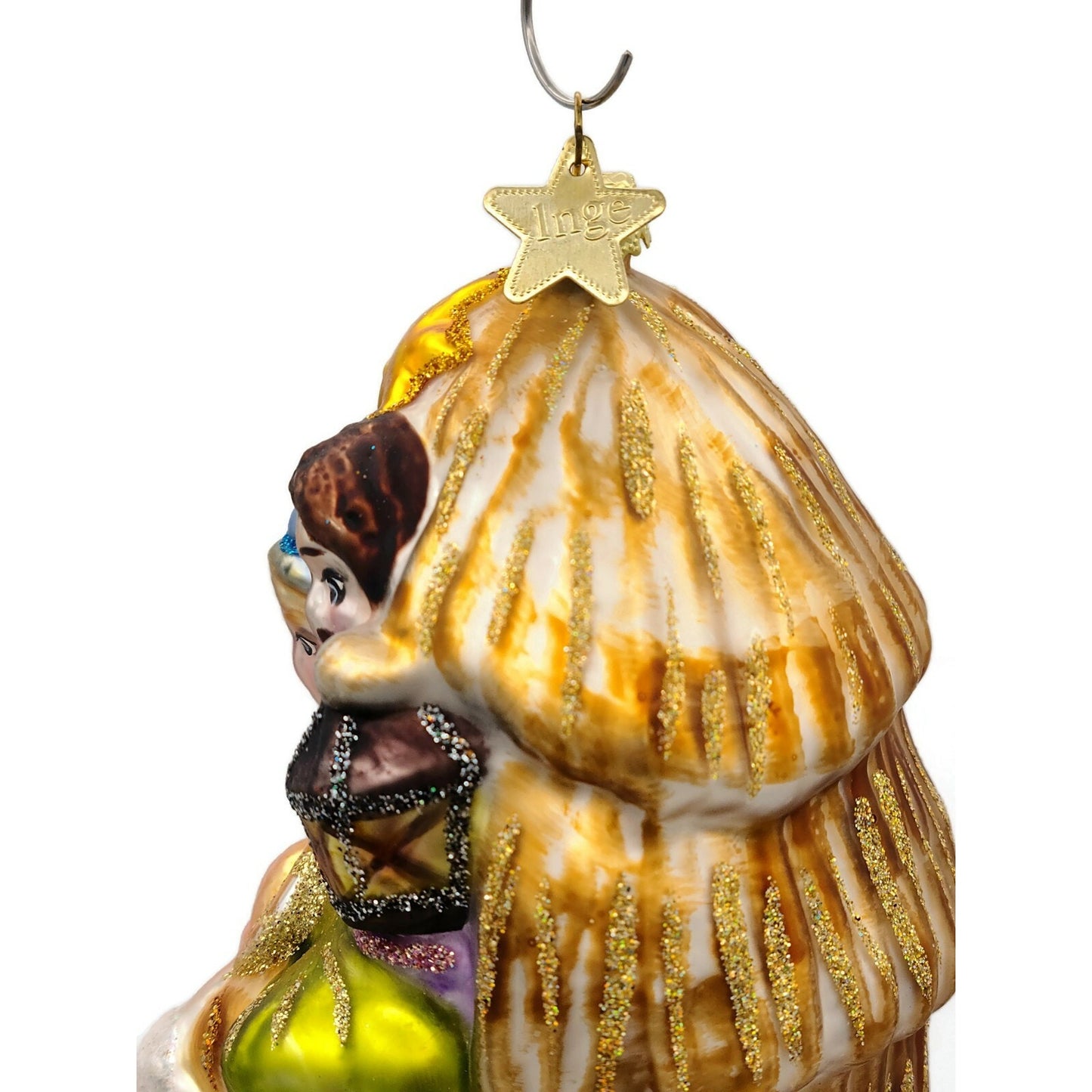 Inge Glass Nativity Scene Baby Jesus Mary Manger Christmas Holiday Ornament