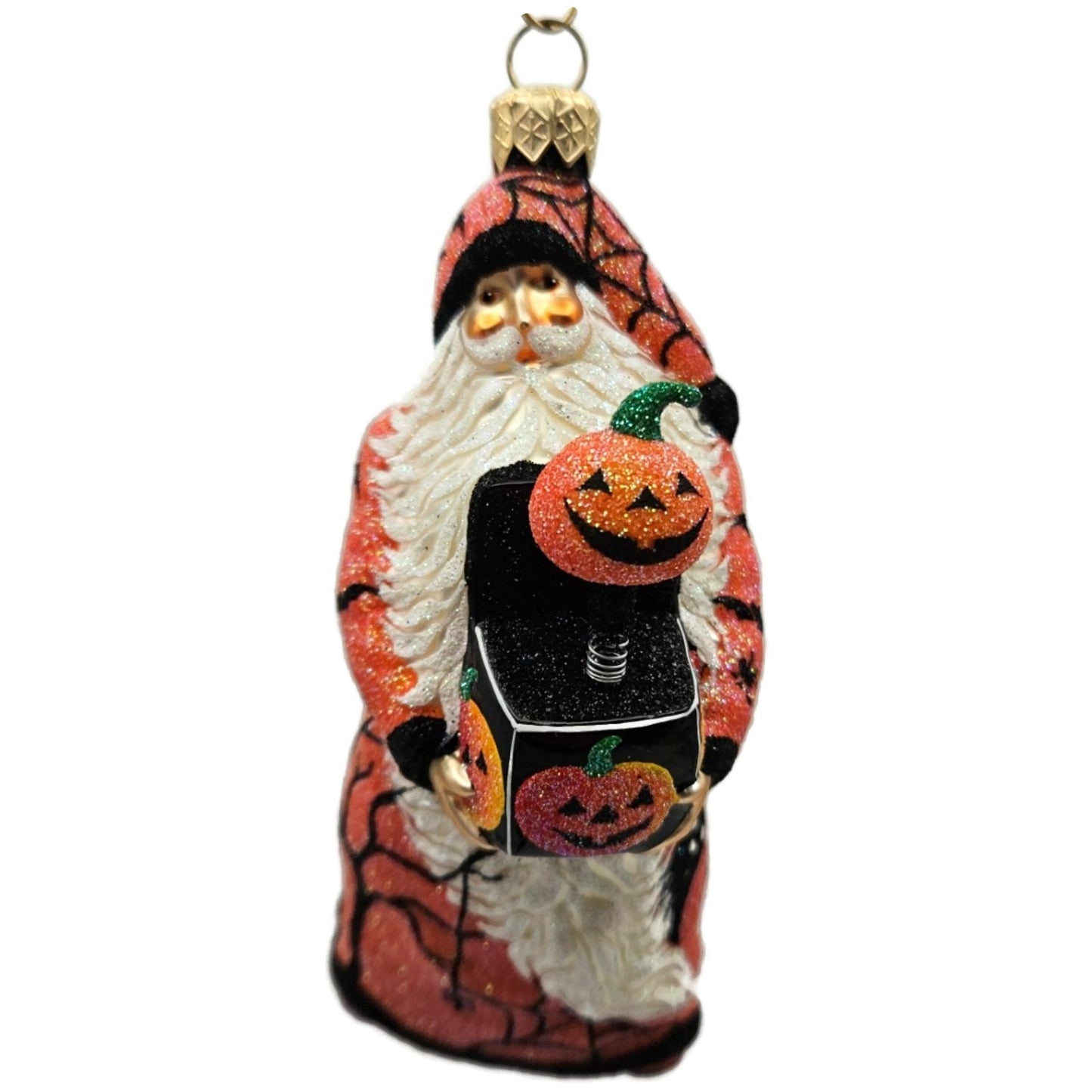 Patricia Breen Jack in the Box Santa Orange With Pumpkin Halloween Ornament NM