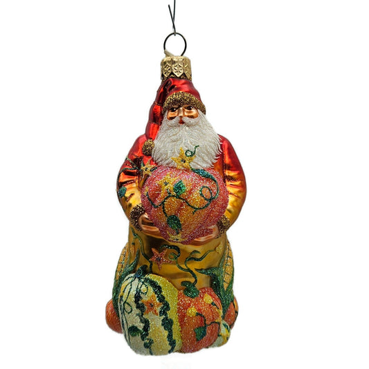 Patricia Breen Harvest Santa Orange Pumpkins Autumnal Fall Christmas Ornament